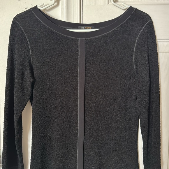 Eva Varro Black Cocktail Mini. Drop-waist. Swing skirt. Textured. Worn 1x. S. - Picture 3 of 9